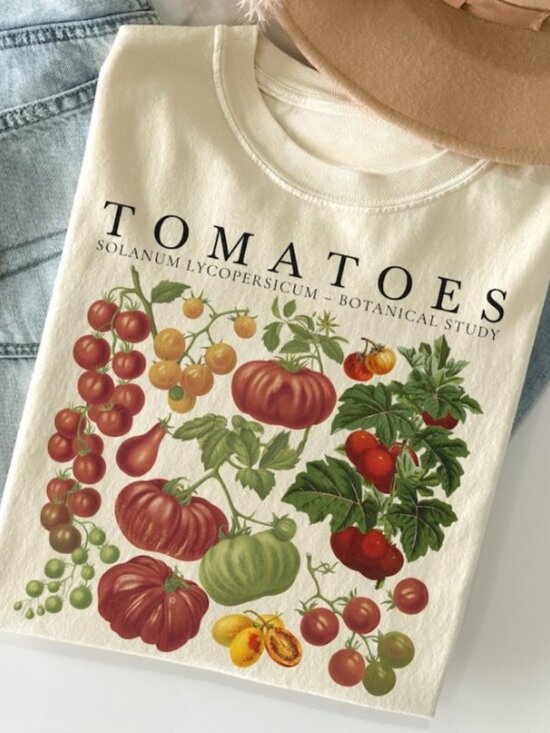 Tops - Fruit Shirt, Botanical Shirt, Cottagecore Clothing Vegan Shirt